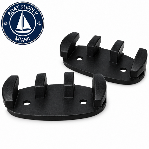 Attwood 11926-7 3-1/2" Nylon Black Zig Zag Marine Cleat, Pair