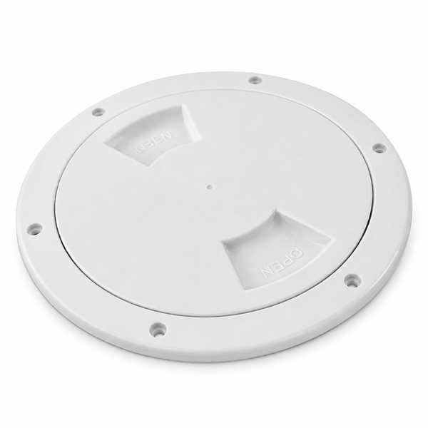 Attwood 12792-1 6" Screw-Out Deck Plate, White - Product View