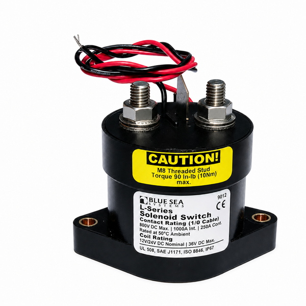 Blue Sea 9012 L-Series Solenoid Switch with Coil Economizer - Product View