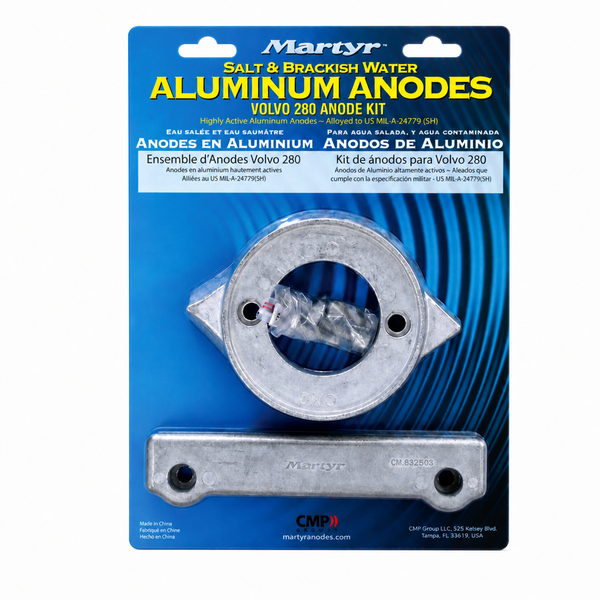 Martyr CM280KITA Aluminum Anode Kit - Volvo Penta 280 Single Prop - Product View