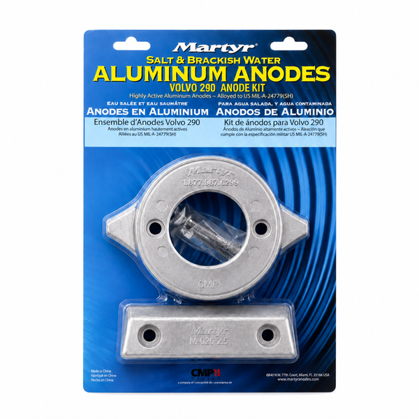 Martyr CM290KITA Aluminum Anode Kit - Volvo Penta 290 Single Prop - Product View