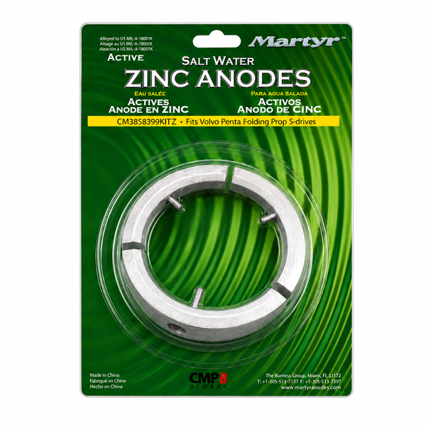 Martyr CM3858399KITZ Zinc Anode Kit - Volvo Penta folding propeller, 3-blade - Product View