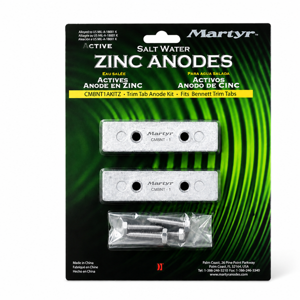 Martyr CMBNT1AKITA Aluminum Anode Kit for Bennett Trim Tabs - Product View