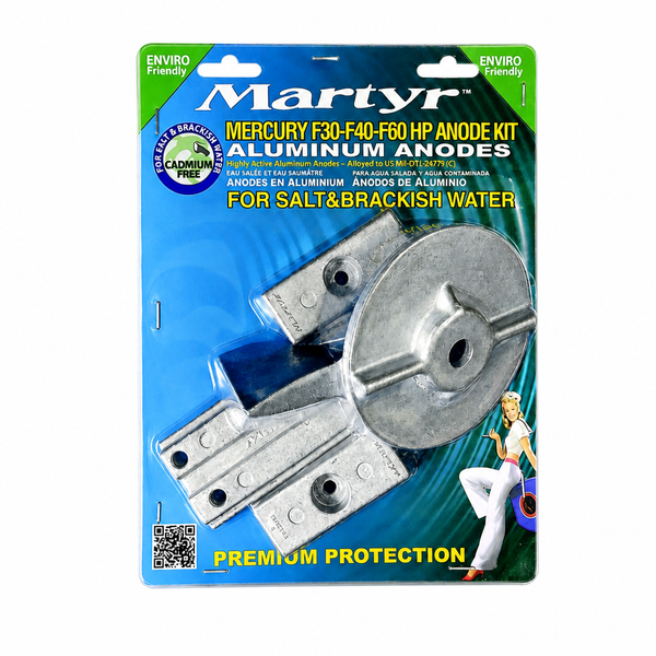 Martyr CMM3060KITA Aluminum Anode Kit - Mercury F30 / F40 / F60 HP - Product View