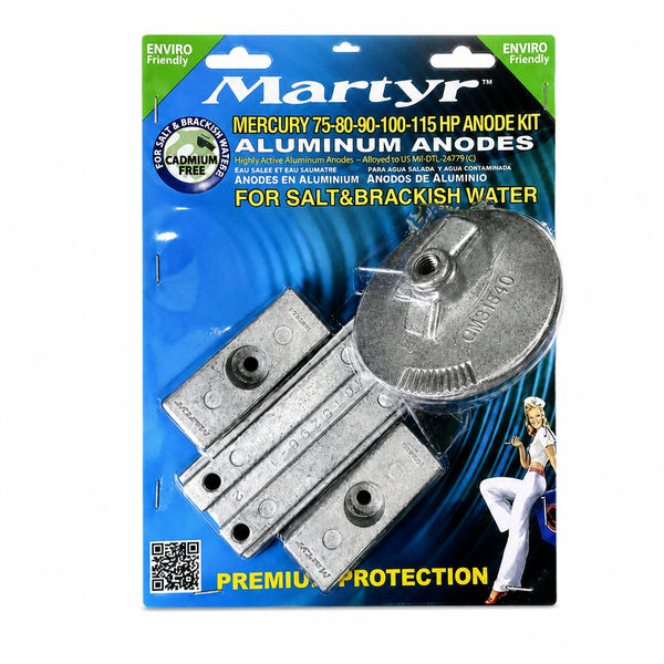 Martyr CMM75115KITA Aluminum Anode Kit - Mercury 75 / 80 / 90 / 100 / 115 HP - Product View