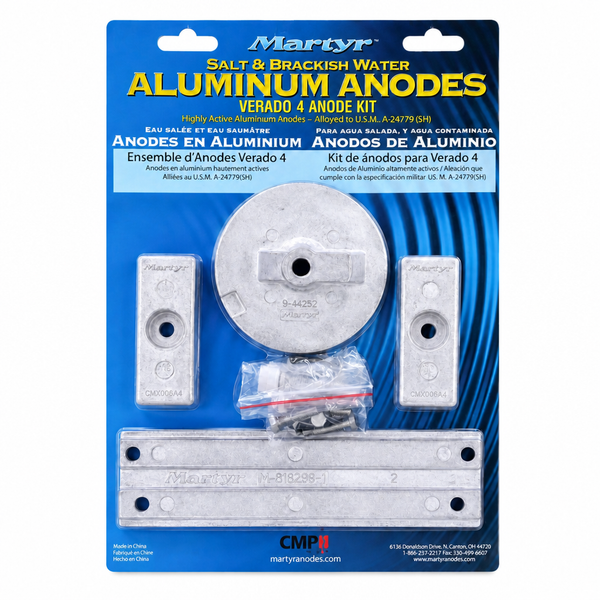 Martyr CMVERADO4KITA Aluminum Anode Kit - Mercury Verado 4-cylinder - Product View