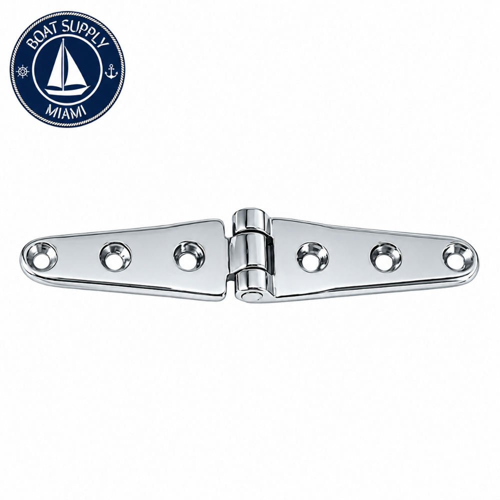 Perko 0120DP2CHR 6" x 1-1/8" Chrome Plated Bronze Marine Strap Hinge