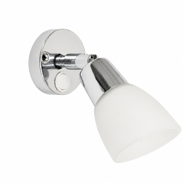 Scandvik 41365 LED Reading Light Chrome with Glass Shade - Product View