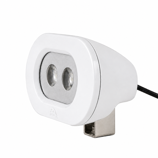 Scandvik 41435P Compact 2x5 Watt LED Spreader Light Bracket Mount White - Product View