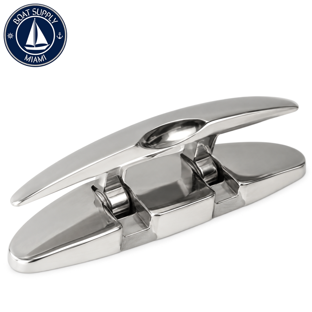 Sea-Dog 041115-1 Oval Folding Cleat 5" 316 Stainless Steel, Hidden Hex Bolts