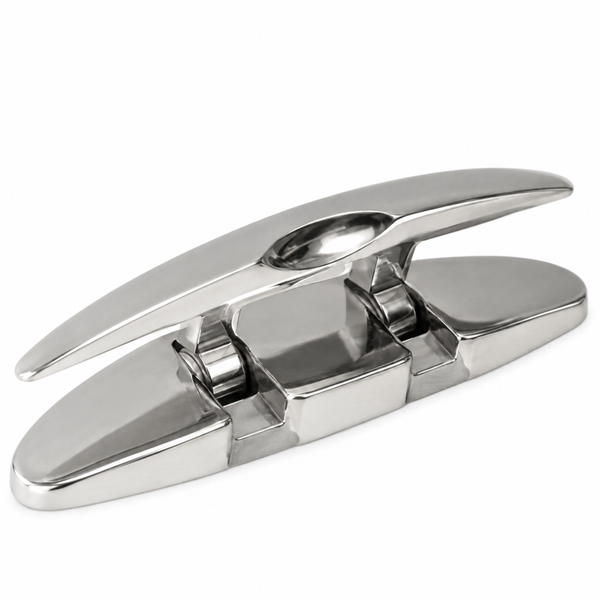 Sea-Dog 041115B-1 Oval Folding Cleat 5" Black PVD 316 Stainless Steel, Hidden Hex Bolts - Product View