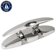 Sea-Dog 041115B-1 Oval Folding Cleat 5" Black PVD 316 Stainless Steel, Hidden Hex Bolts