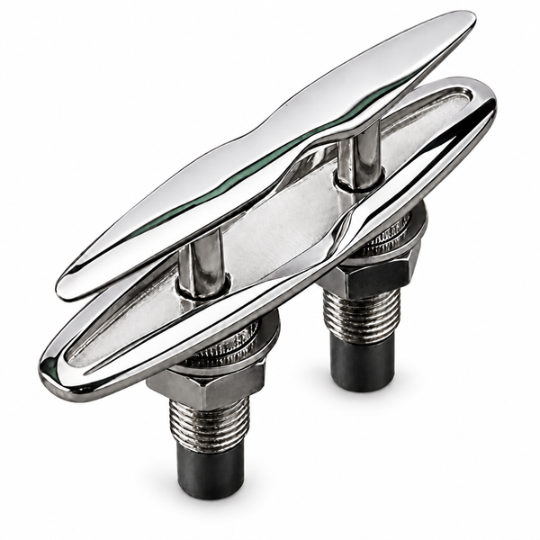 Sea-Dog 041424-1 Pull-Up Cleat 4-1/2" 316 Stainless Steel, Display with Backing Plate - Product View