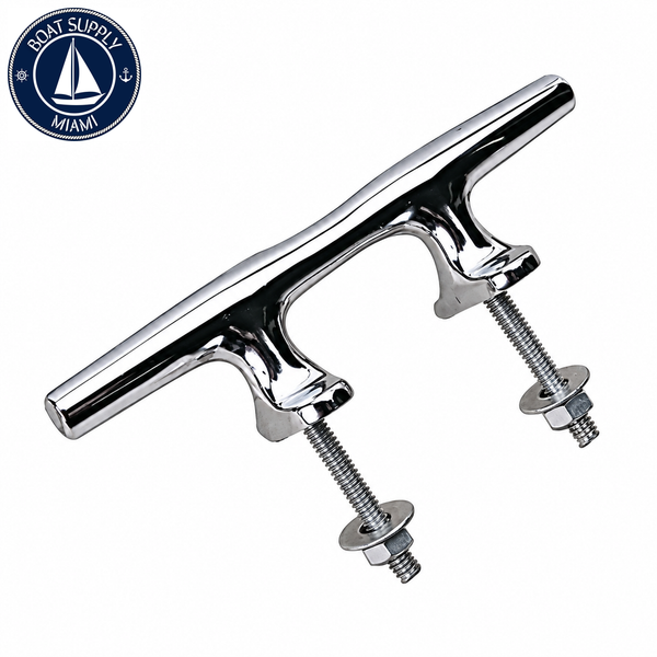 Sea-Dog 044204 4" Chromed Zinc Open Base Cleat with Studs