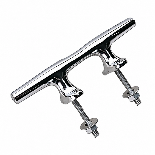 Sea-Dog 044206 6" Chrome Plated Zinc Open Base Cleat with Studs - Product View