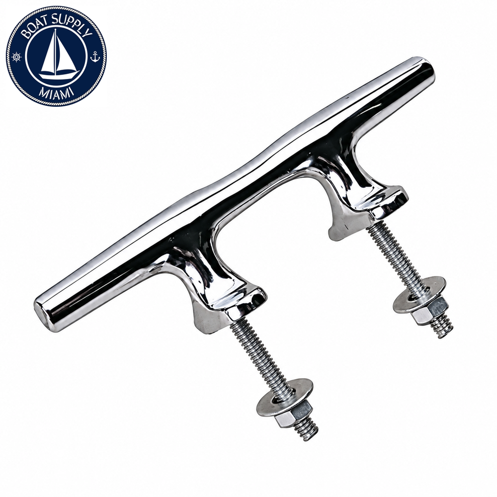Sea-Dog 044206 6" Chrome Plated Zinc Open Base Cleat with Studs