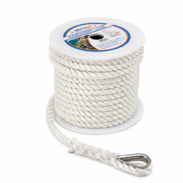 Sea-Dog 301110100WH-1 Twisted Nylon Anchor Line 3/8" x 100' White - Product View