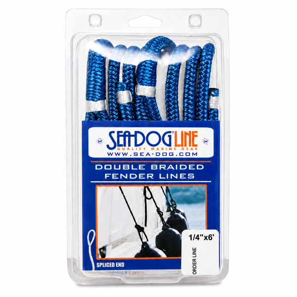 Sea-Dog 302106006BL-1 Double Braided Nylon Fender Line 2-Pack 1/4" x 6' Blue - Product View
