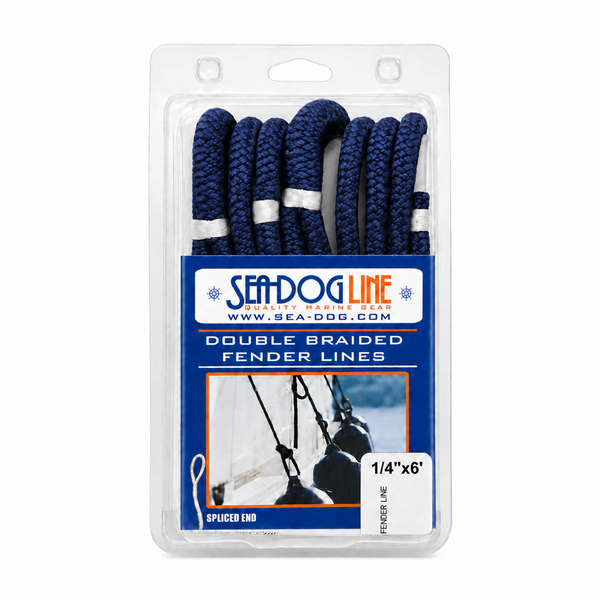 Sea-Dog 302106006NV-1 Double Braided Nylon Fender Line 2-Pack 1/4" x 6' Navy - Product View