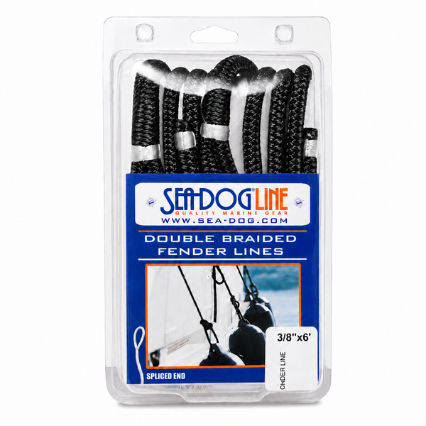 Sea-Dog 302110006BK-1 Double Braided Nylon Dock Line 2-Pack 3/8 in x 6 ft Black - Product View