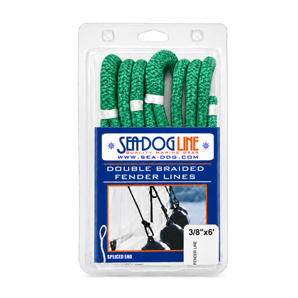 Sea-Dog 302110006GN-1 Double Braided Nylon Fender Line 2-Pack 3/8" x 6' Green - Product View