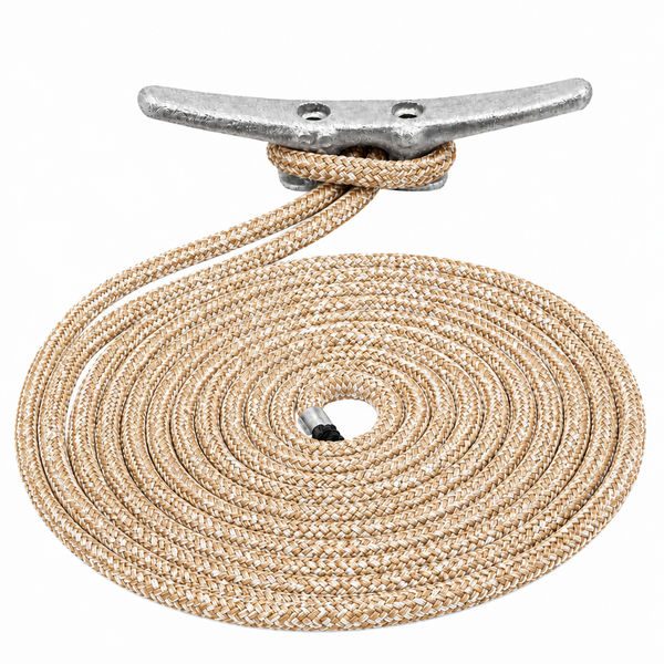 Sea-Dog 302110015G/W-1 Premium Double Braided Nylon Dock Line 3/8" x 15' Gold/White - Product View