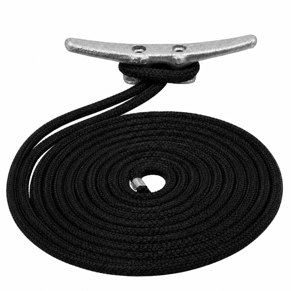 Sea-Dog 302110020BK-1 Premium Double-Braided Nylon Dock Line 3/8" x 20' Black - Product View