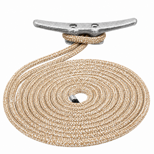 Sea-Dog 302110020G/W-1 Premium Double Braided Nylon Dock Line 3/8" x 20' Gold/White - Product View