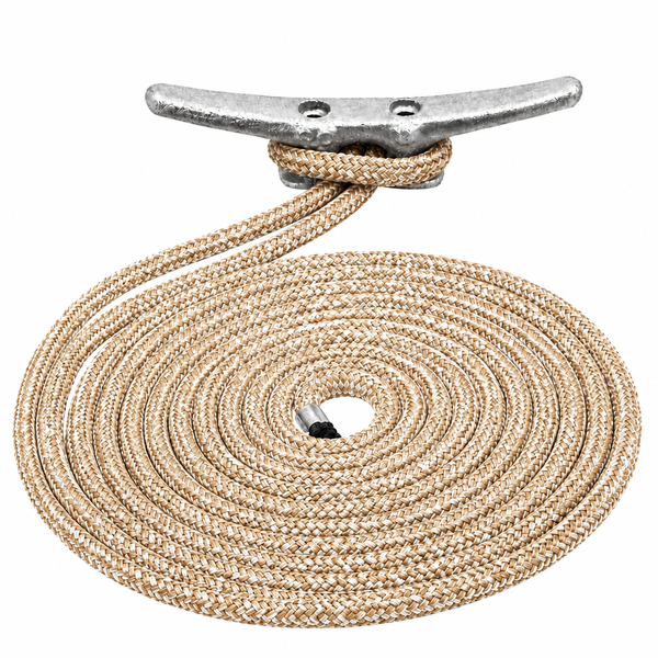 Sea-Dog 302110025G/W-1 Premium Double Braided Nylon Dock Line 3/8" x 25' Gold/White - Product View