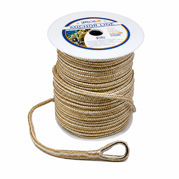 Sea-Dog 302110200G/W-1 Premium Double Braided Nylon Anchor Line 3/8" x 200' Gold/White - Product View