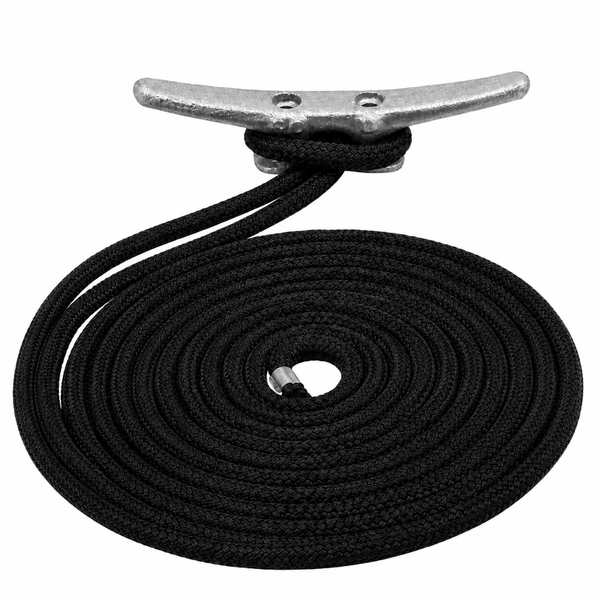 Sea-Dog 302112010BK-1 Premium Double Braid Nylon Dock Line 1/2" x 10' Black - Product View