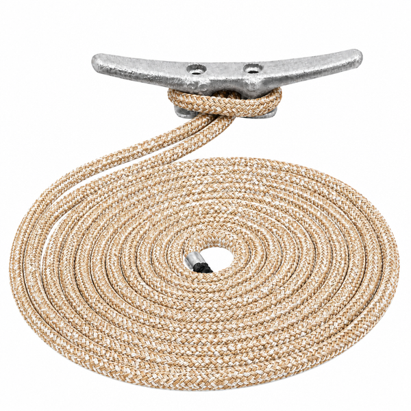 Sea-Dog 302112010G/W-1 Premium Double Braided Nylon Dock Line 1/2" x 10' Gold/White - Product View