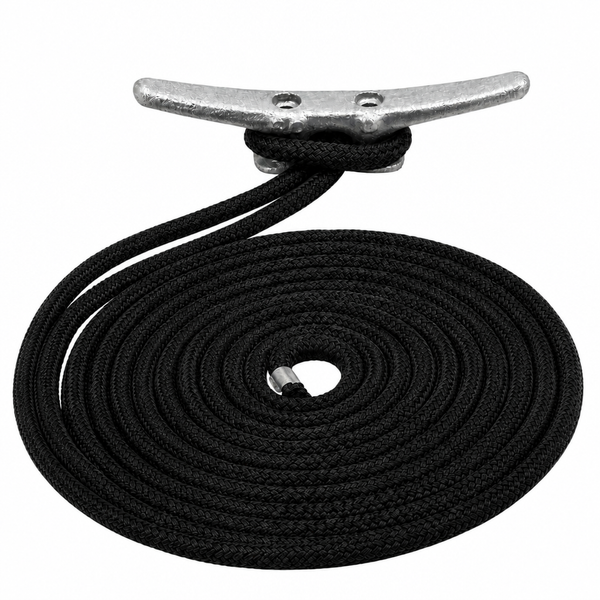 Sea-Dog 302112015BK-1 Premium Double Braided Nylon Dock Line 1/2" x 15' Black - Product View