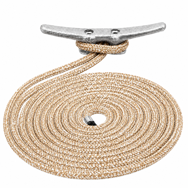 Sea-Dog 302112015G/W-1 Premium Double Braided Nylon Dock Line 1/2" x 15' Gold/White - Product View
