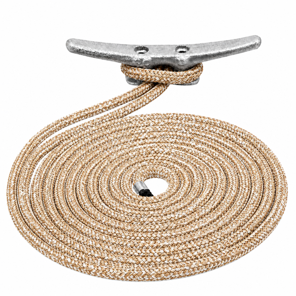 Sea-Dog 302112020G/W-1 Premium Double Braided Nylon Dock Line 1/2" x 20' Gold/White - Product View