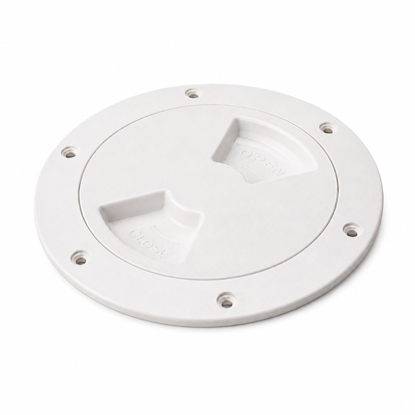 Sea-Dog 336150-1 Quarter-Turn Deck Plate 5-1/2" Smooth White - Product View