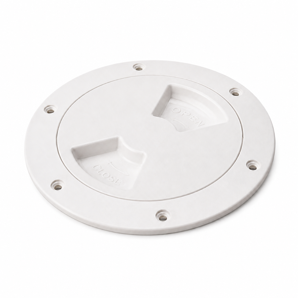 Sea-Dog 336150-1 Quarter-Turn Deck Plate 5-1/2" Smooth White - Product View
