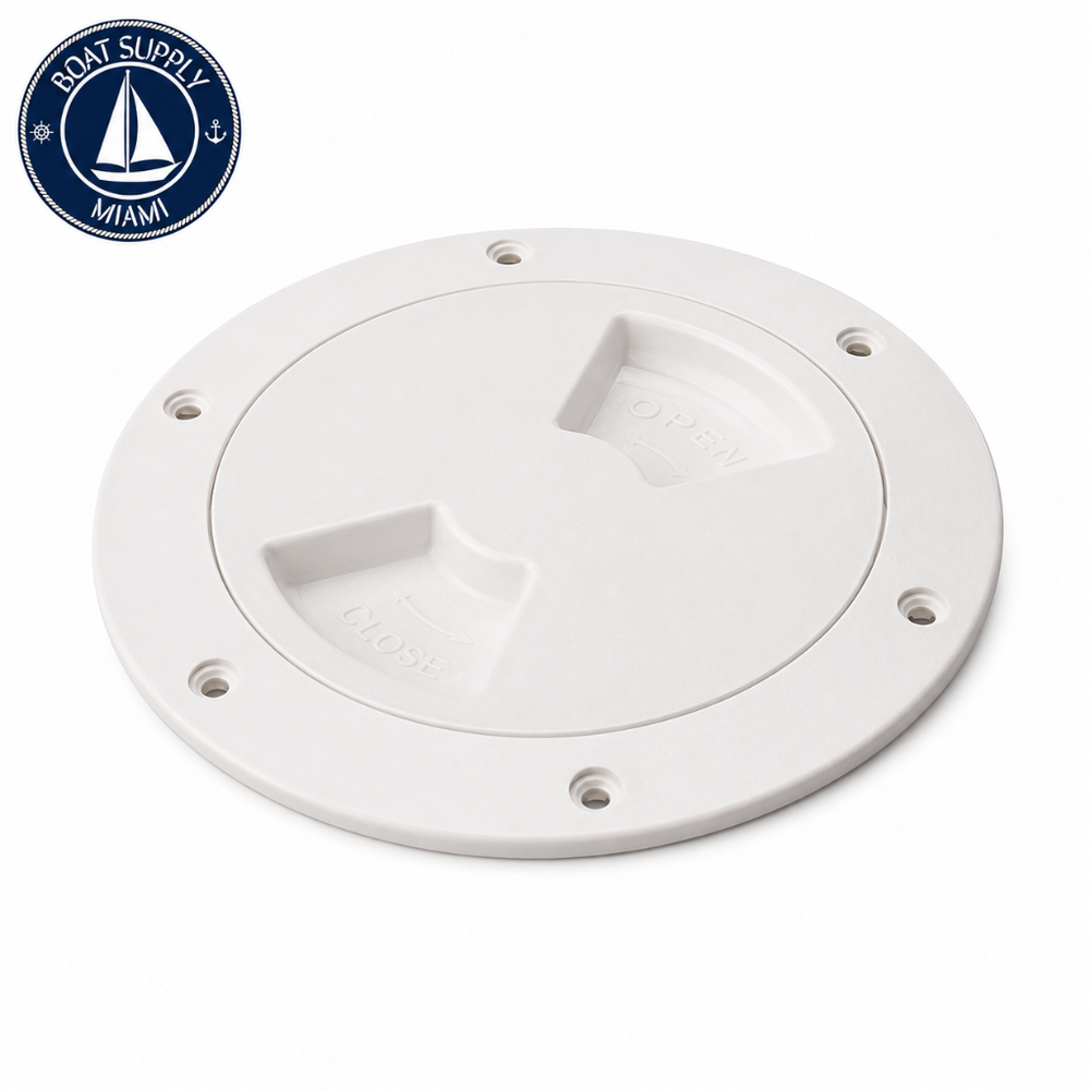 Sea-Dog 336150-1 Quarter-Turn Deck Plate 5-1/2" Smooth White