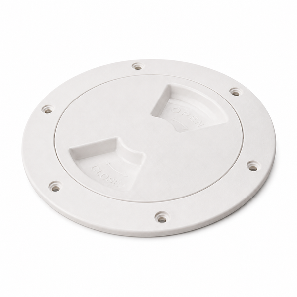 Sea-Dog 336152-1 Quarter-Turn Deck Plate 5-1/2" Textured White - Product View