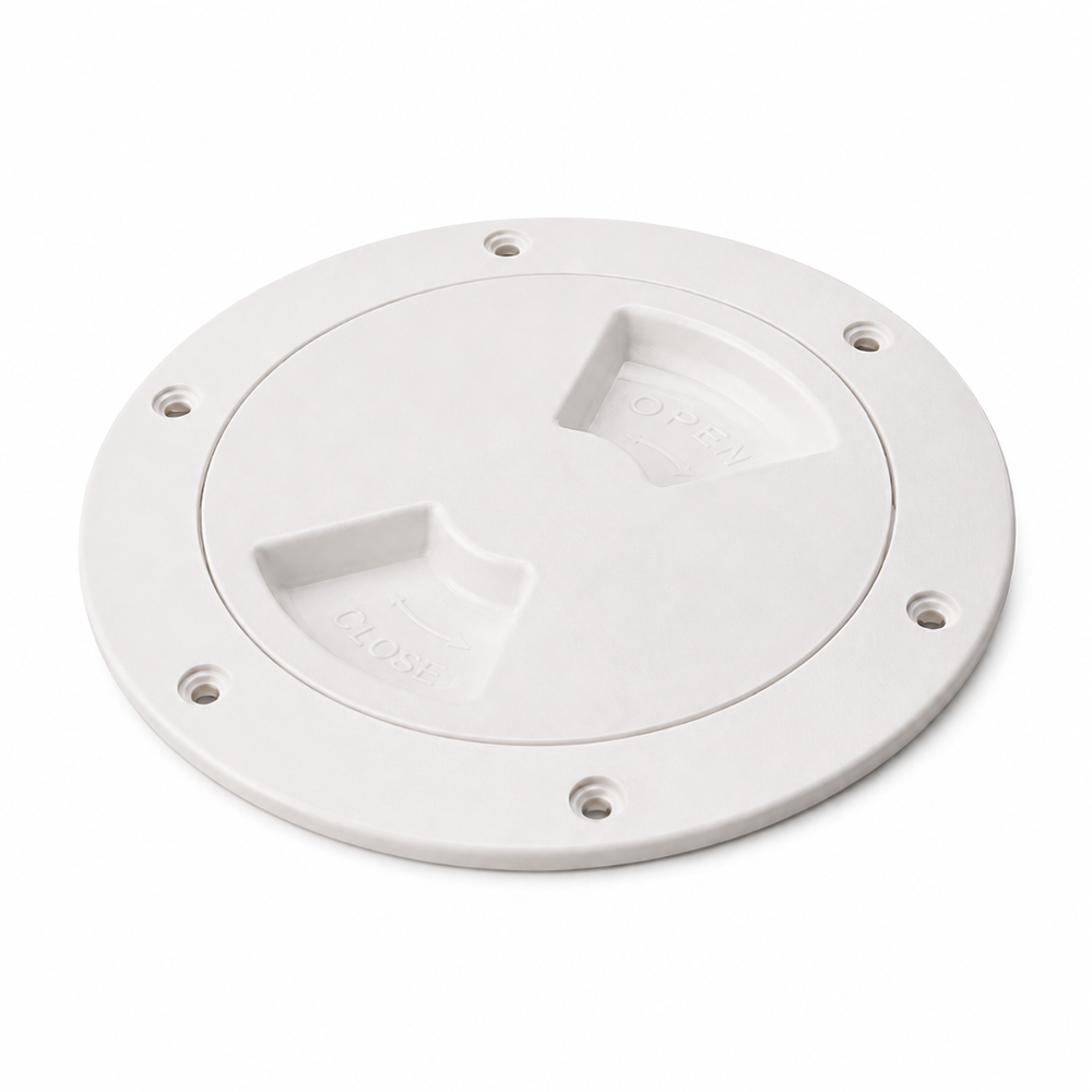Sea-Dog 336152-1 Quarter-Turn Deck Plate 5-1/2" Textured White - Product View
