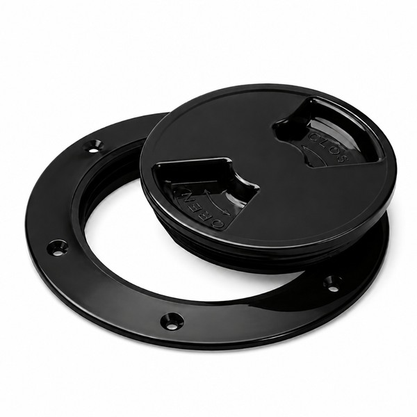 Sea-Dog 336165-1 Quarter-Turn Deck Plate 6-1/2" Smooth Black - Product View