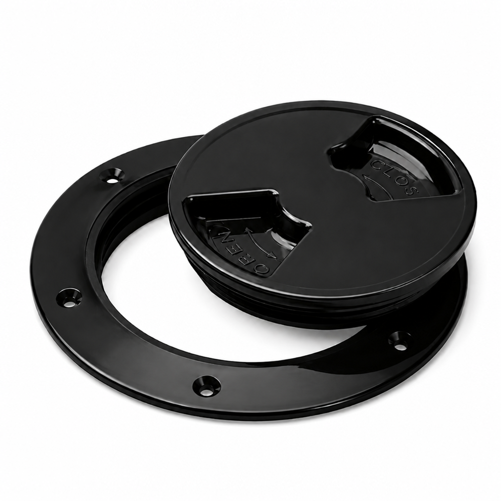 Sea-Dog 336165-1 Quarter-Turn Deck Plate 6-1/2" Smooth Black - Product View