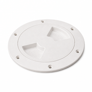 Sea-Dog 336340-1 Quarter-Turn Deck Plate with Internal Collar 4-1/2" Smooth White - Product View