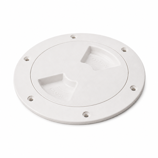 Sea-Dog 336340-1 Quarter-Turn Deck Plate with Internal Collar 4-1/2" Smooth White - Product View