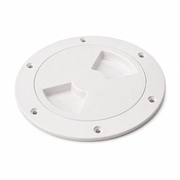Sea-Dog 336352-1 Quarter-Turn Deck Plate with Internal Collar 5-1/2" Textured White - Product View