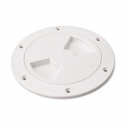 Sea-Dog 336360-1 Quarter-Turn Deck Plate with Internal Collar 6-1/2" Smooth White - Product View