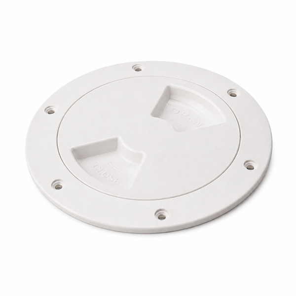 Sea-Dog 336360-1 Quarter-Turn Deck Plate with Internal Collar 6-1/2" Smooth White - Product View