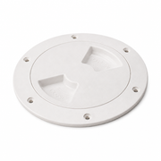Sea-Dog 336362-1 6-1/2" Textured White Quarter-Turn Marine Deck Plate with Inner Collar - Product View