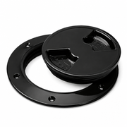 Sea-Dog 336365-1 Quarter-Turn Deck Plate with Internal Collar 6-1/2" Smooth Black - Product View