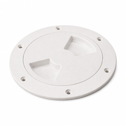 Sea-Dog 336380-1 Quarter-Turn Deck Plate with Internal Collar 8-5/16" Smooth White - Product View